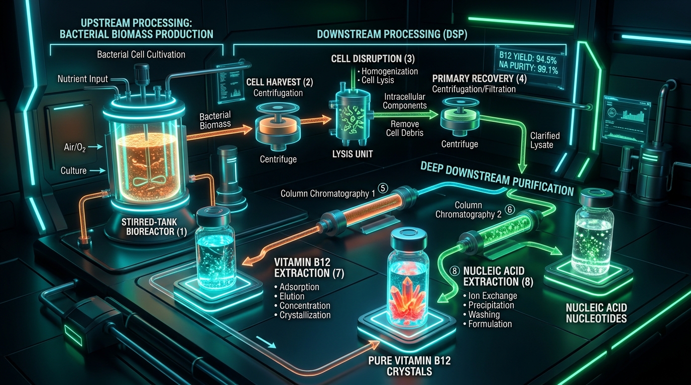 Biorefinery Downstream Processing Schematic